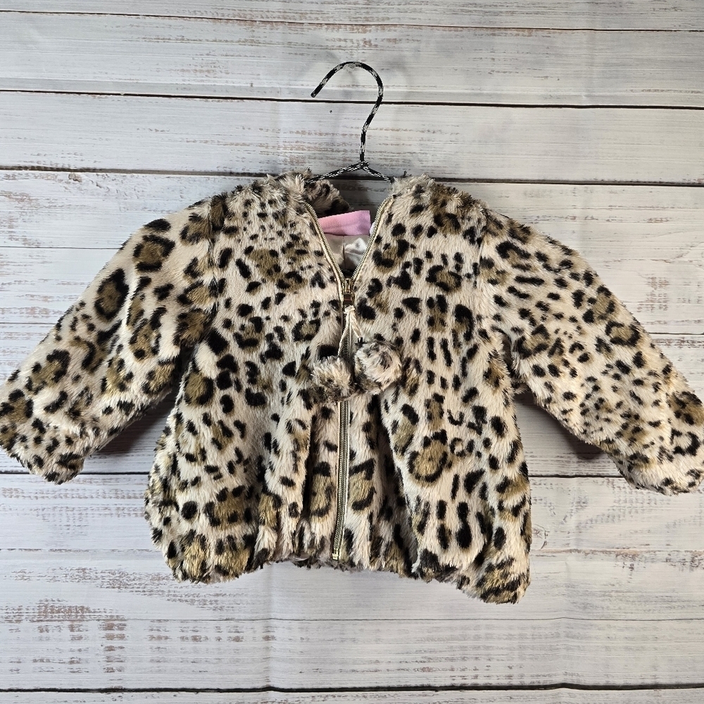 Pistachio‎ Faux Fur Leopard Print Winter Jacket Toddler/baby Size 18months
